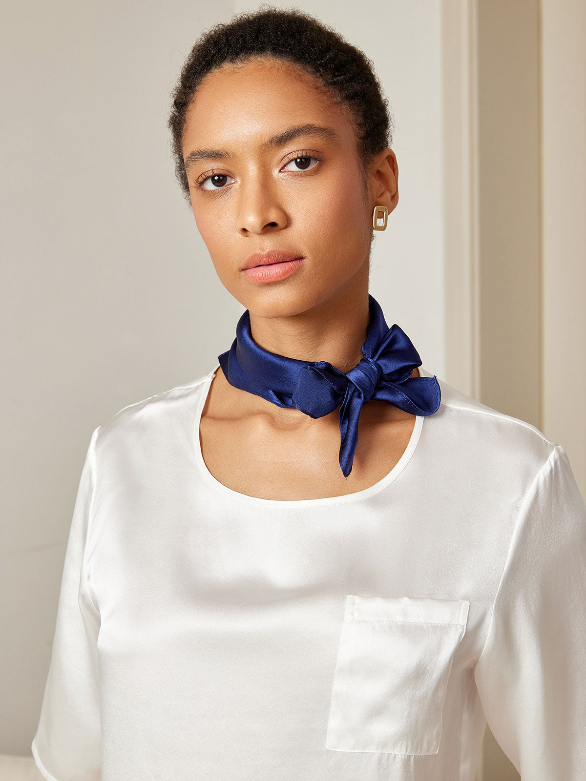 [Mørke blå] SilkSilky-NO Scarf 002