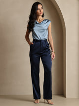[Mørke blå] SilkSilky-NO 19Momme Silke Womens Pants 007