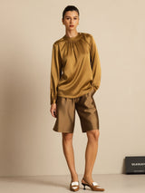 [Bronse] SilkSilky-NO 19Momme Langermet Rund Hals Bluse 006