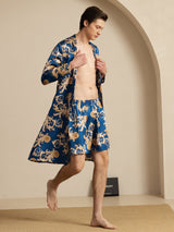 [Navy Drage] SilkSilky-NO Long Sleeve Pyjamas for menn 005
