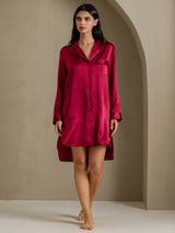 [Vin] SilkSilky-NO Long Sleeve Lapel Collar Soveskjorte 007