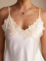 [Hvit] SilkSilky-NO Spaghetti Strap V Neck Camisole Topp 004