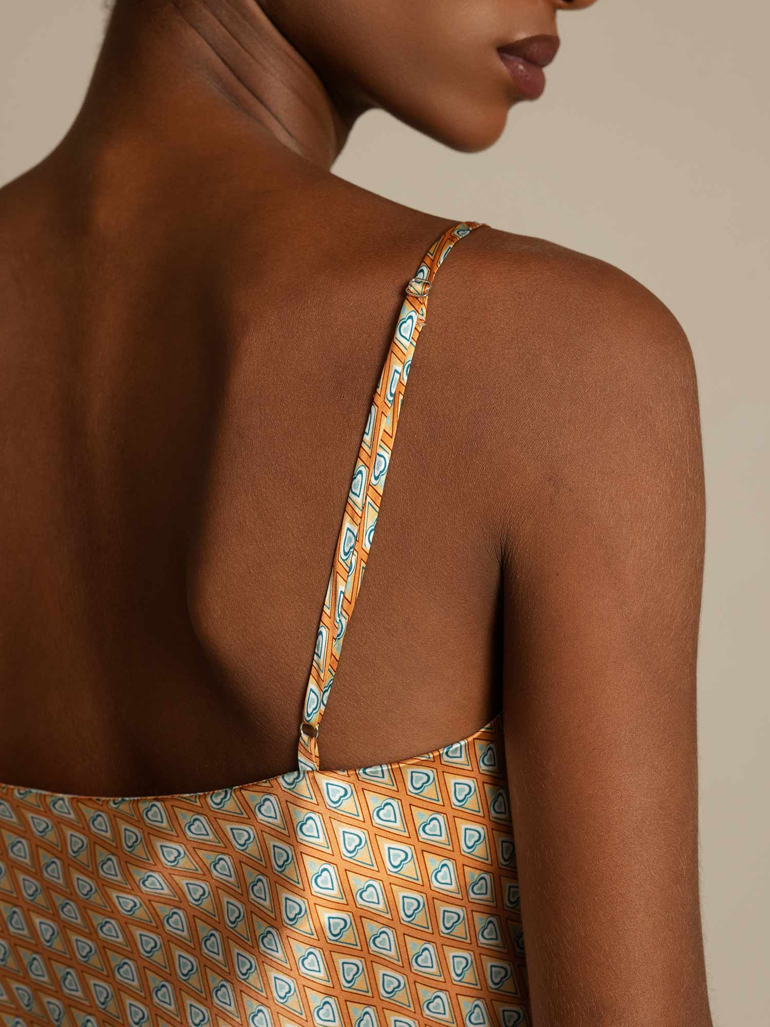 [Floral] SilkSilky-NO V-Hals Camisole Topp 004