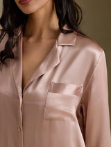 [Toscana] SilkSilky-NO Long Sleeve Lapel Collar Soveskjorte 004