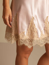 [Rosa] SilkSilky-NO Spaghetti Strap V Neck Nattkjole 005