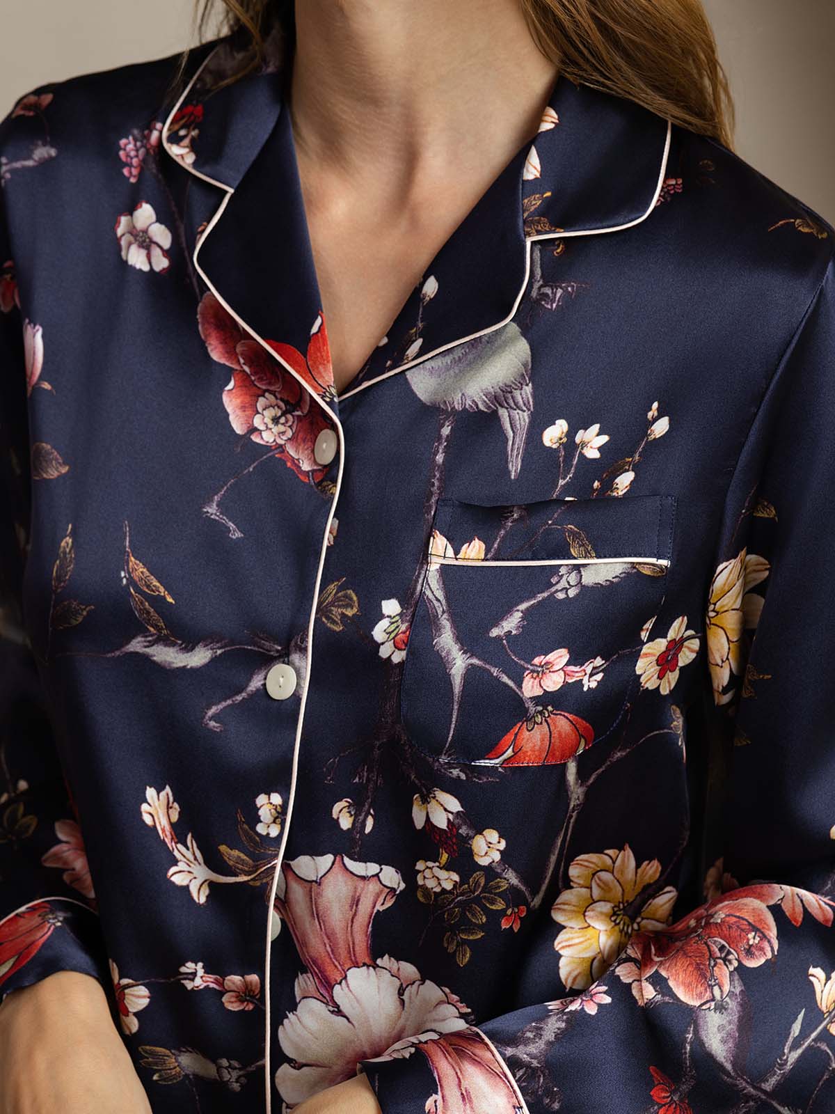 [Marine Blomster] SilkSilky-NO Womens Pajamas 005