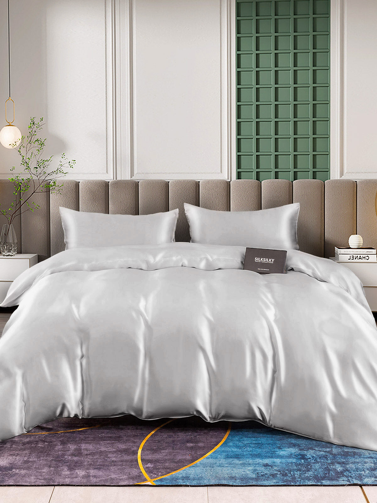 [Sølv] SilkSilky-NO 25Momme Bedding Set 004