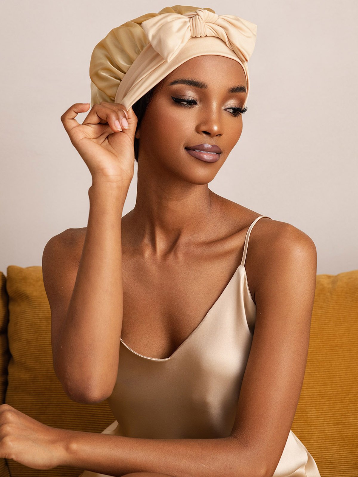 SilkSilky-NO Silke Sleep Cap Champagne 001