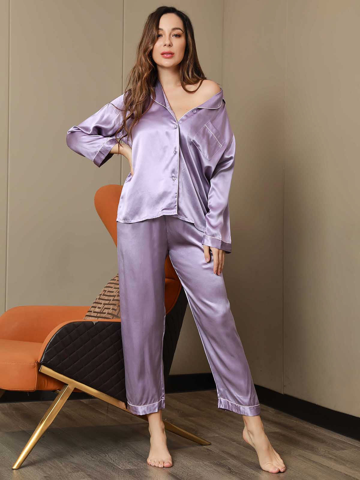 [Lavendel] SilkSilky-NO Womens Pajamas 005