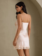 [Rosa] SilkSilky-NO Spaghetti Strap V Neck Nattkjole 002