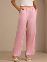 [Rosa Nålestripete] SilkSilky-NO Womens Pants 001