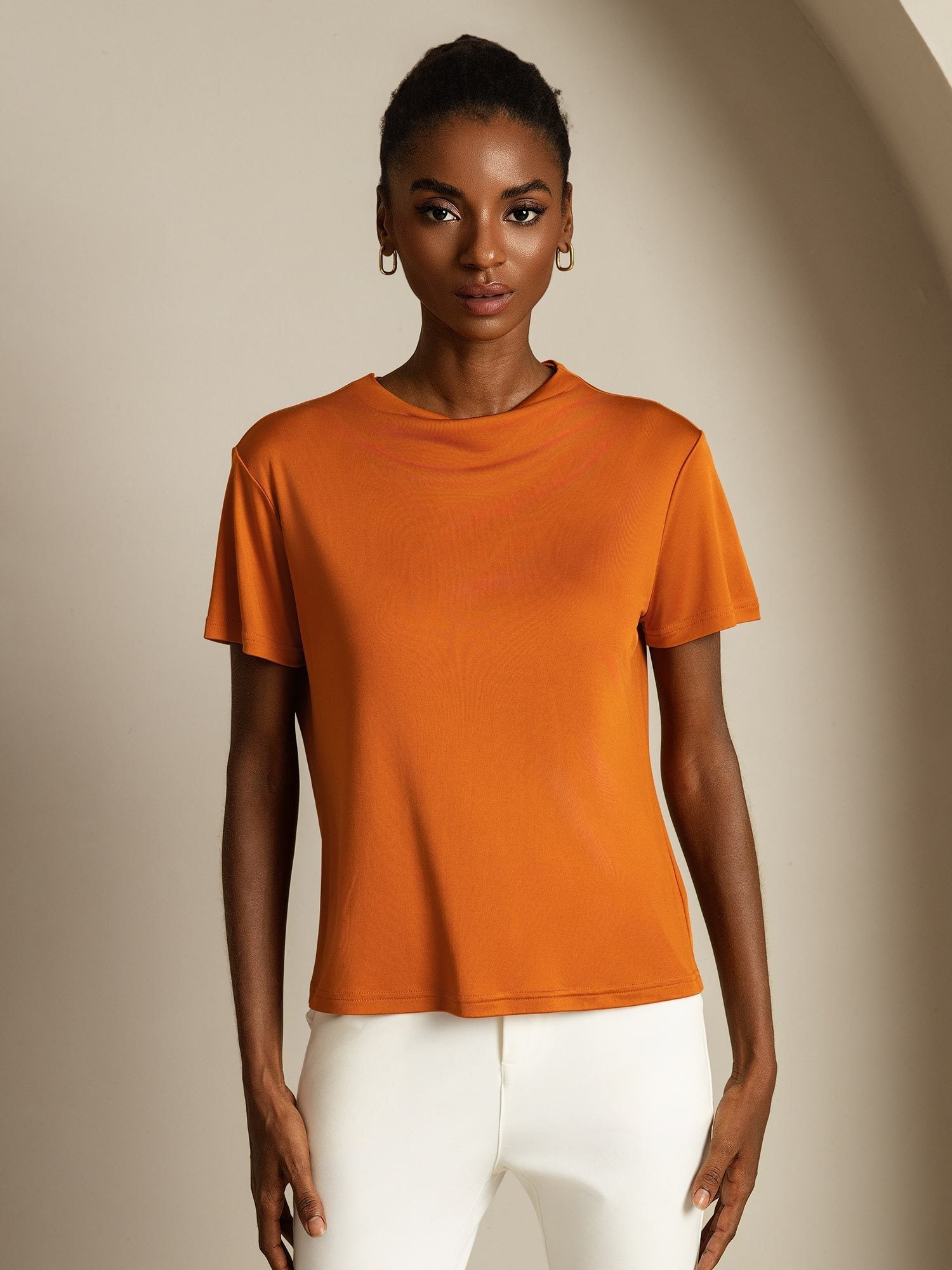 [Oransje] SilkSilky-NO Silke Womens T-Shirt 003