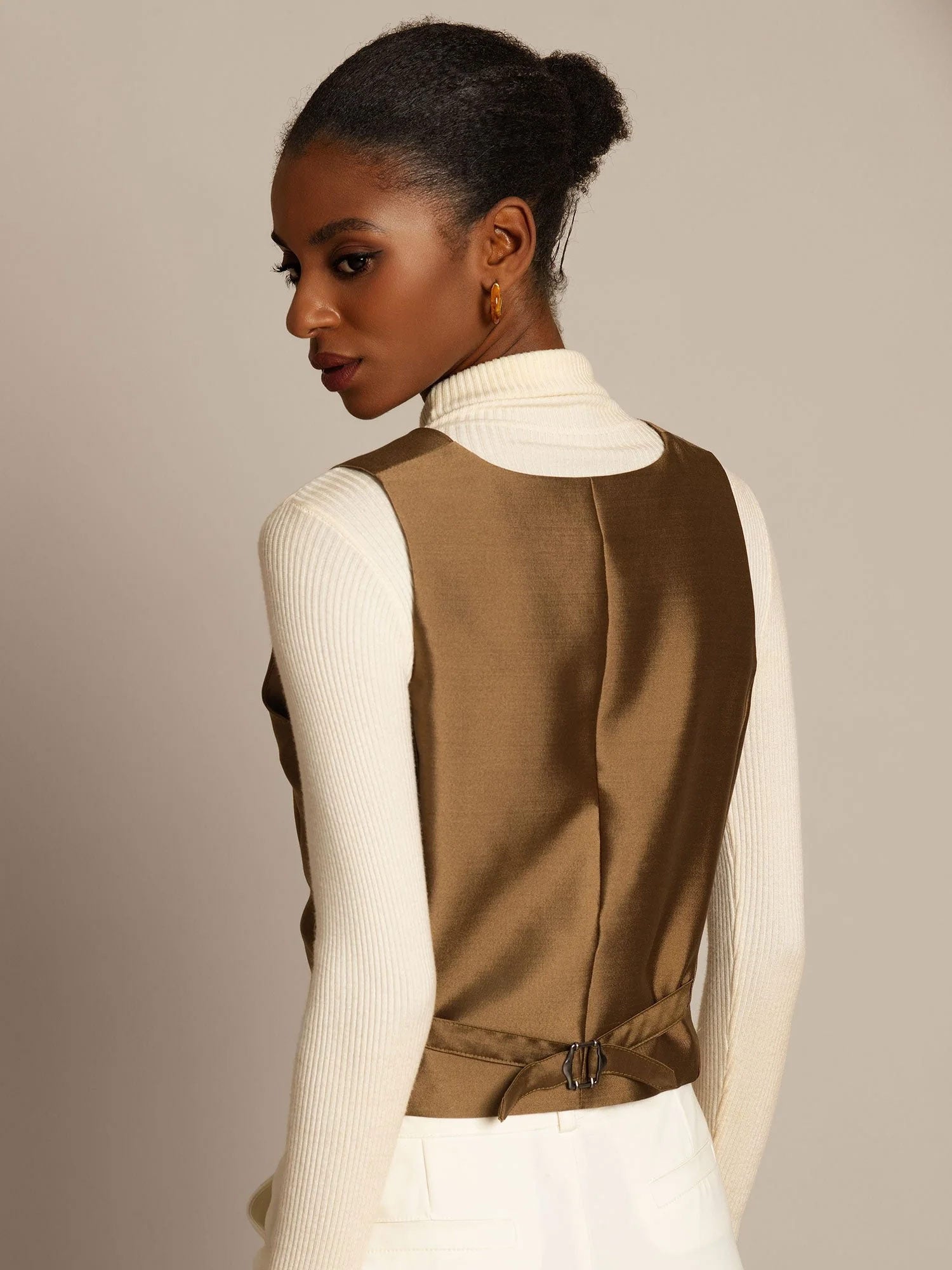 [Bronse] SilkSilky-NO 32Momme Silk-Wool Blend Womens Vest 003,