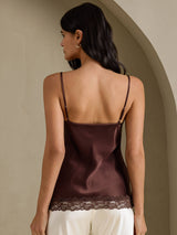 [Brun] SilkSilky-NO V Neck Camisole Topp 002