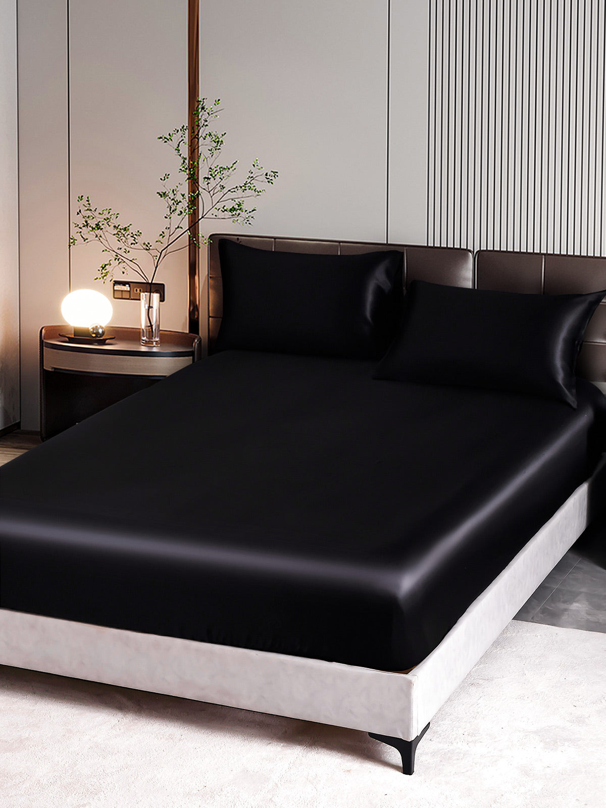 [Svart] SilkSilky-NO 22Momme Bedding Set 002
