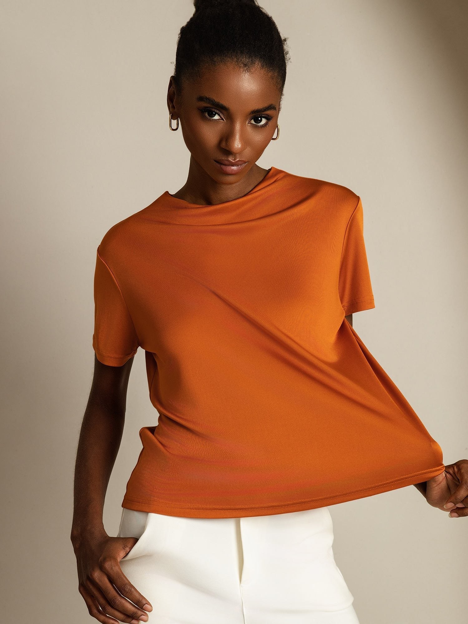 [Oransje] SilkSilky-NO Silke Womens T-Shirt 001