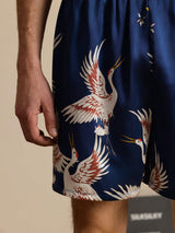 [Mørke blå] SilkSilky-NO 19Momme Mens Sleep Bottoms 004