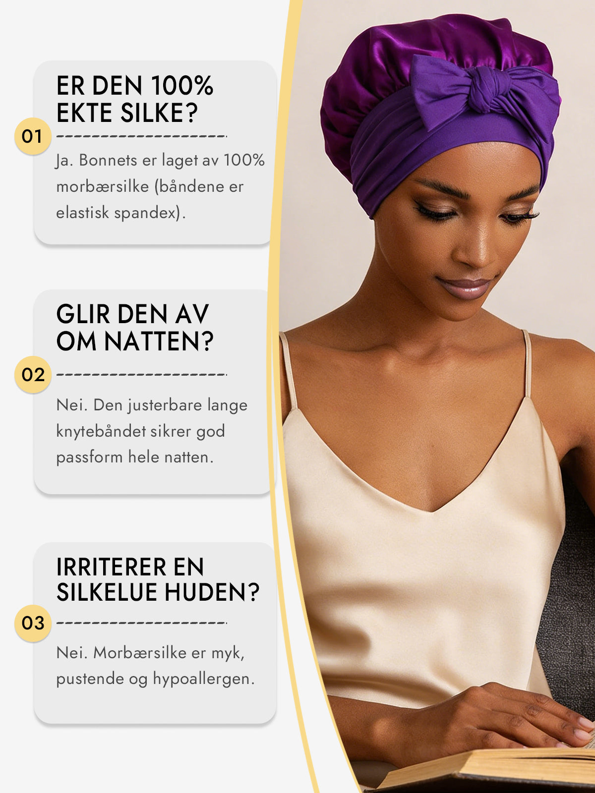 [Lilla] SilkSilky-NO Silke Sleep Cap 006