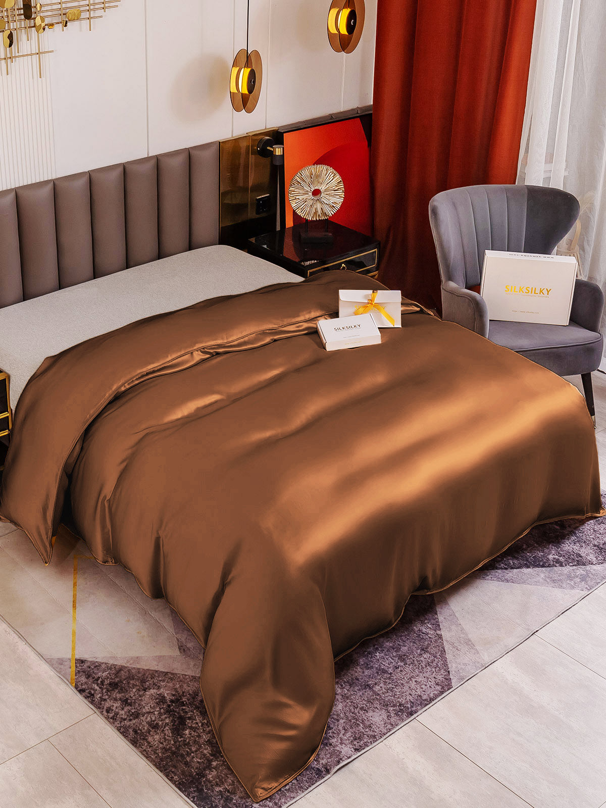 [Kaffe] SilkSilky-NO 19Momme Duvet Cover 001