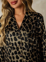 [Leopard] SilkSilky-NO Langermet Notchkrage Soveskjorte 005