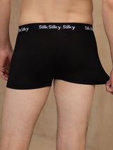 [Svart] SilkSilky-NO 100% Silk Jersey Undertøy for Menn 002