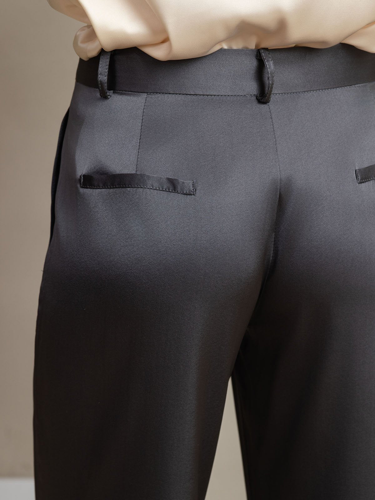 [Mørkegrå] SilkSilky-NO 19Momme Silke Womens Pants 004