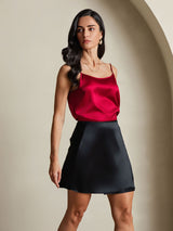 [Vin] SilkSilky-NO 19Momme Spaghetti Stropp Dyp Rund Halsutringning Camisole Topp 006