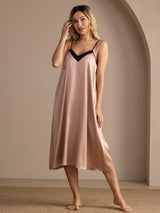 [Toscana] SilkSilky-NO V Neck Nattkjole 005