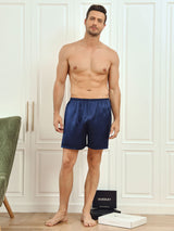 [Mørke blå] SilkSilky-NO Men's Sleep Shorts 004