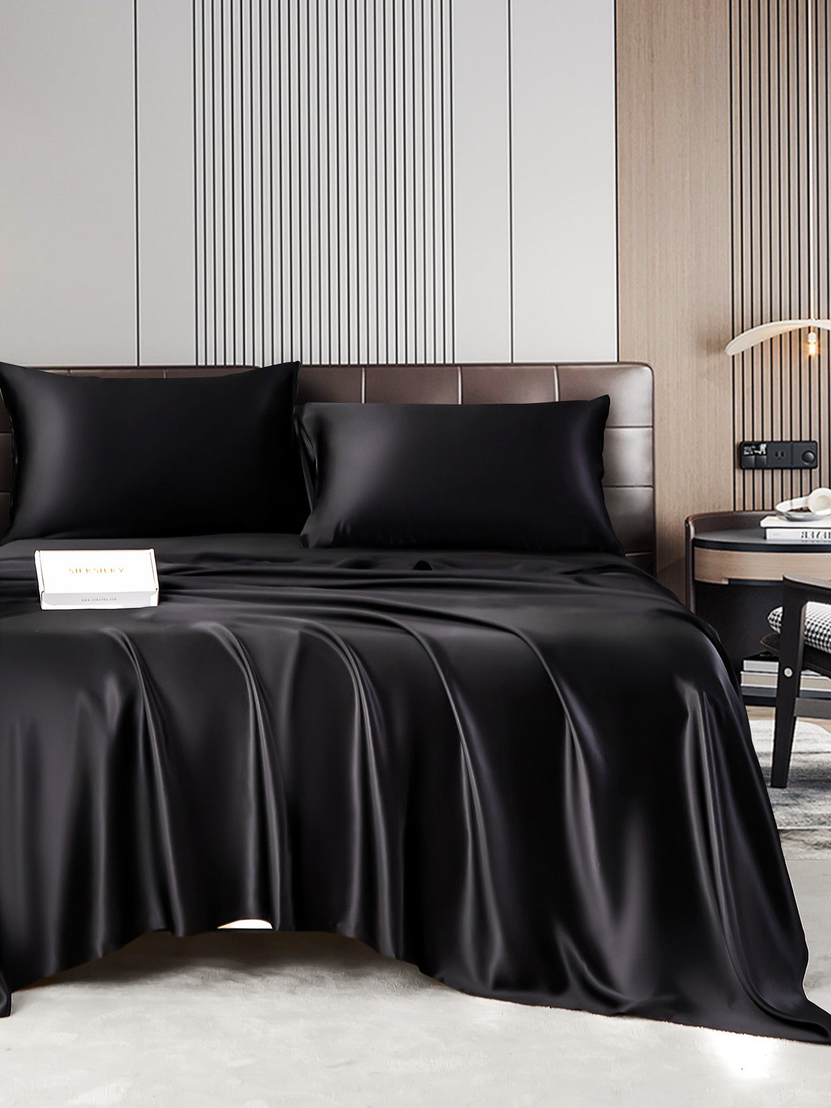 [Svart] SilkSilky-NO 22Momme Bedding Set 005