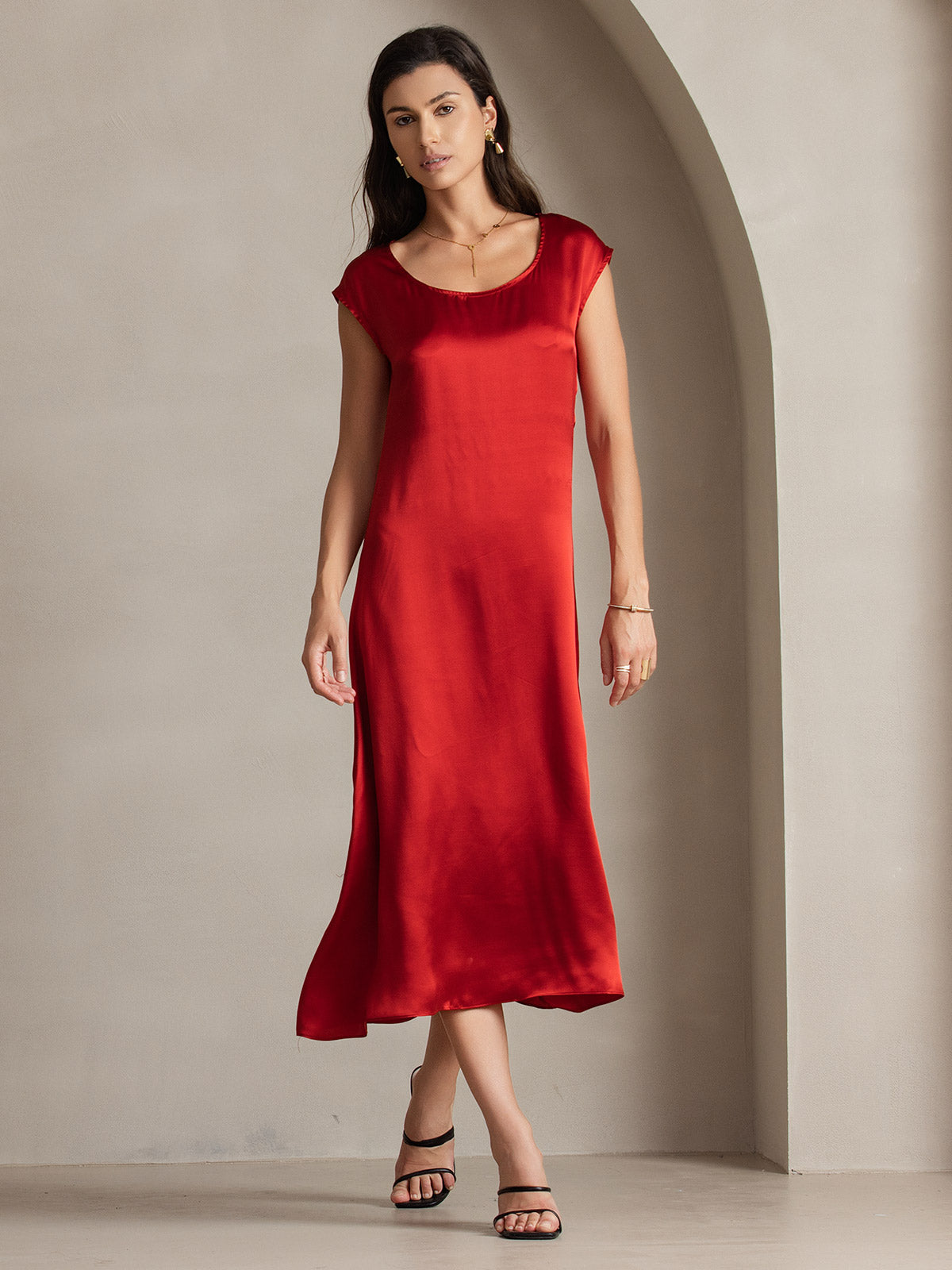 [Vin] SilkSilky-NO 19Momme Silke Dress 004