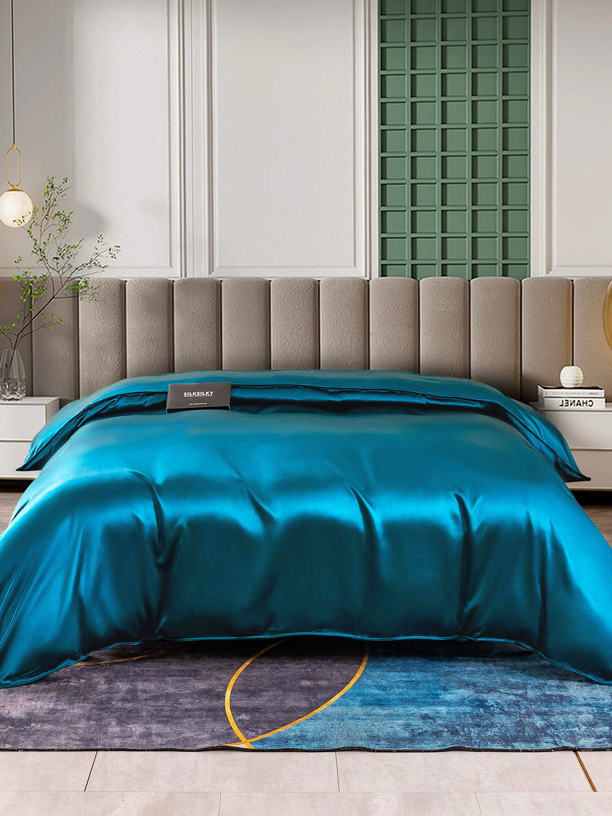 [Blågrønn] SilkSilky-NO 25Momme Duvet Cover 004