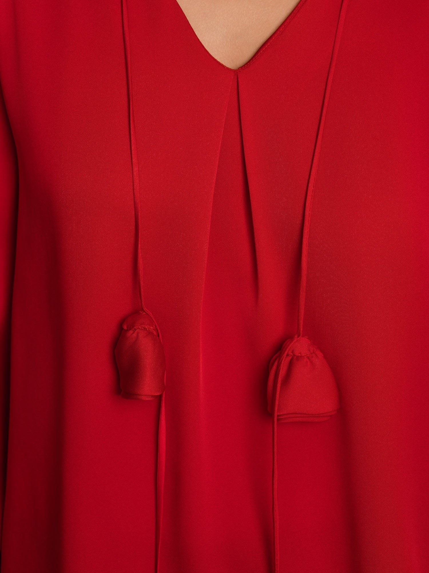 [Vin] SilkSilky-NO 19Momme Silke Langermet V Hals Bluse 004