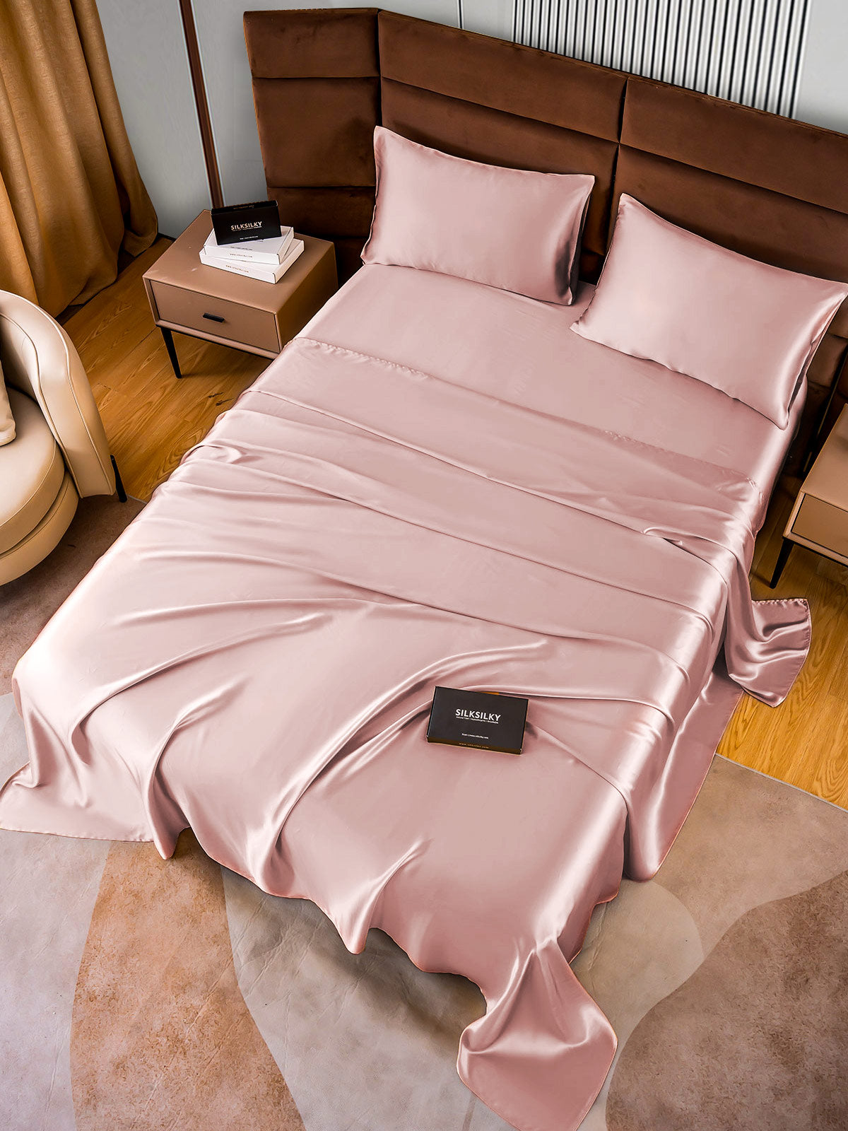 [Blek Mauve] SilkSilky-NO 22Momme Bedding Set 006