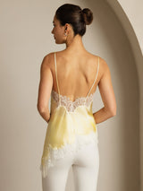 [Lys Gul] SilkSilky-NO Spaghetti Strap V Neck Camisole Topp 002