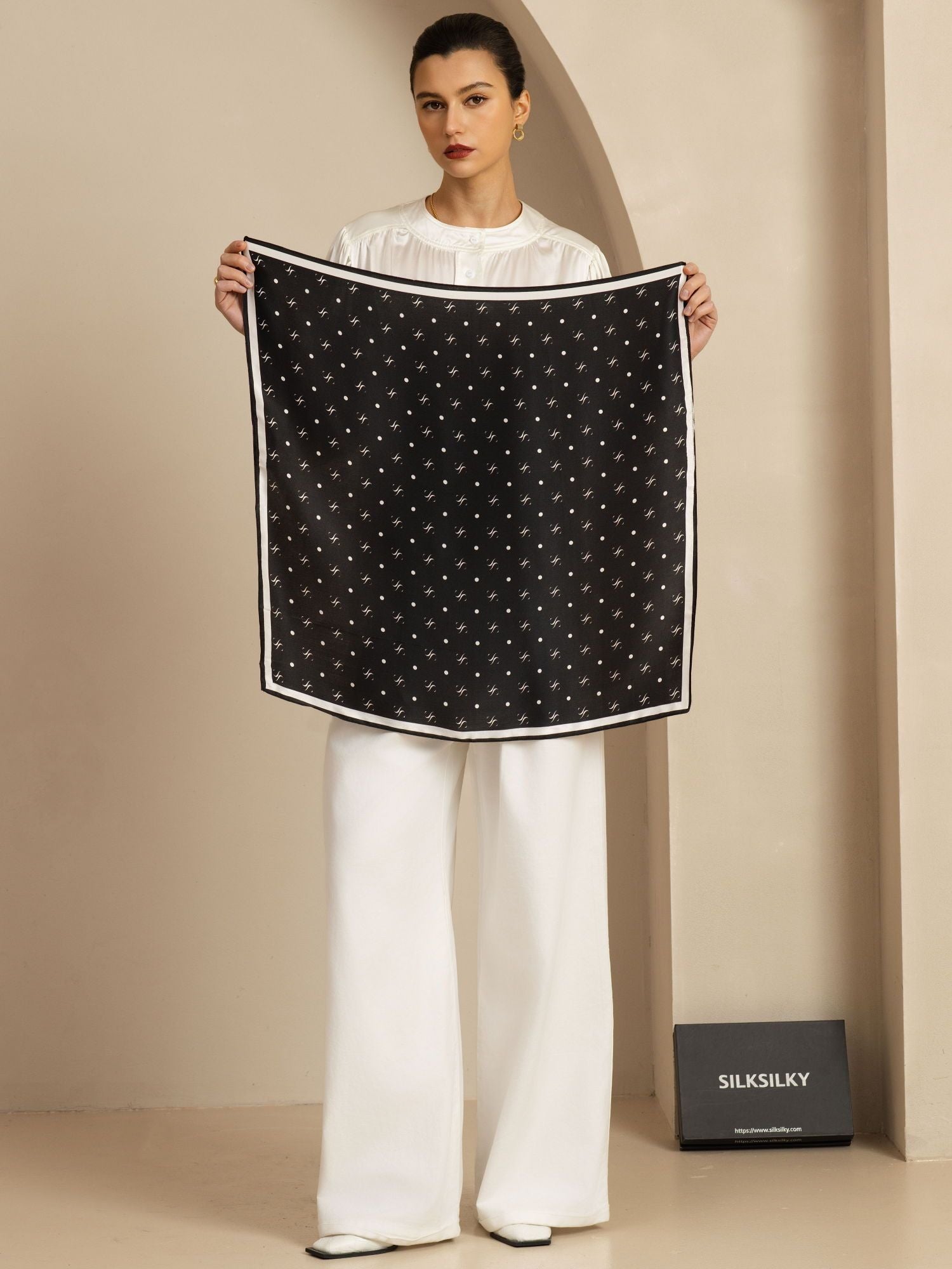 [P105] SilkSilky-NO Pure Silk Scarf 005