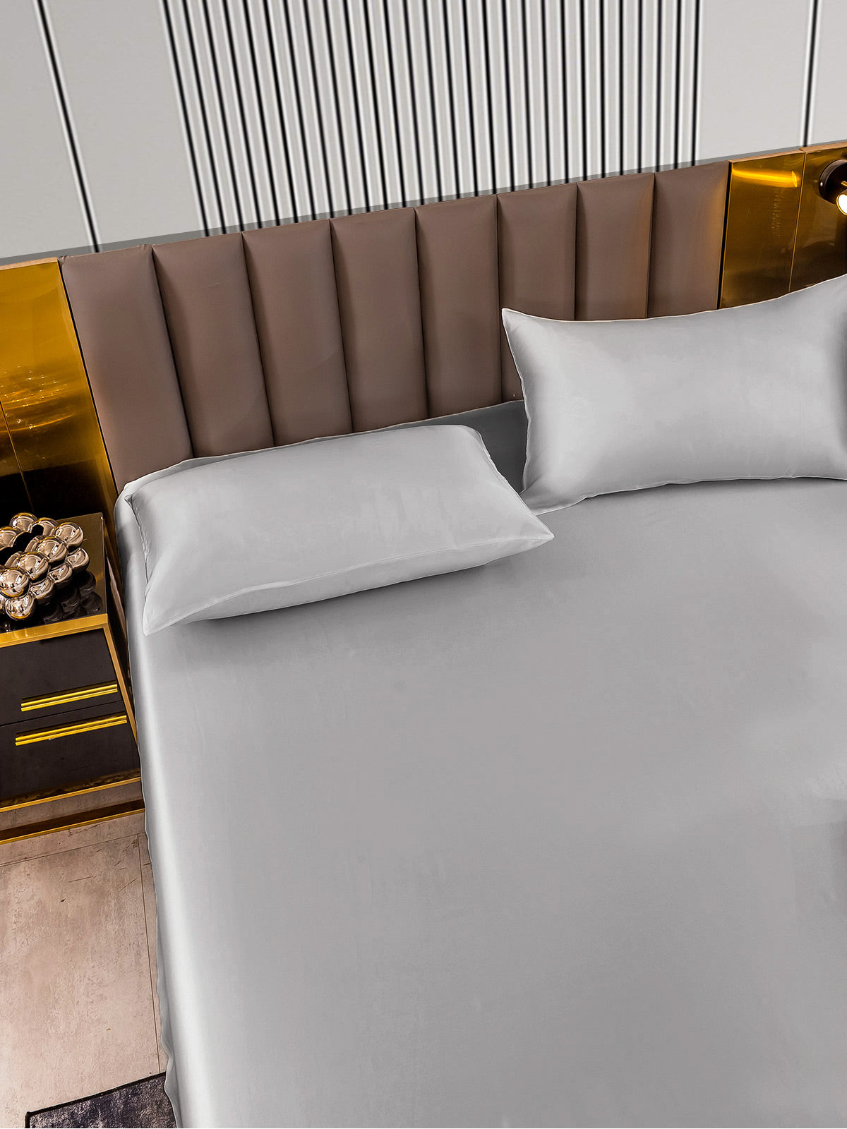 [Sølv] SilkSilky-NO 22Momme Bedding Set 005