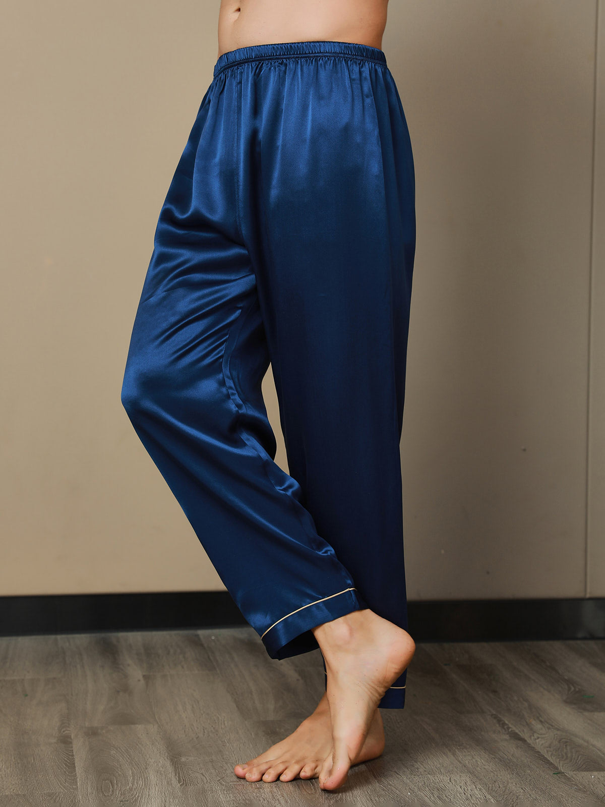 [Mørke blå] SilkSilky-NO Mens Sleep Bottoms 007