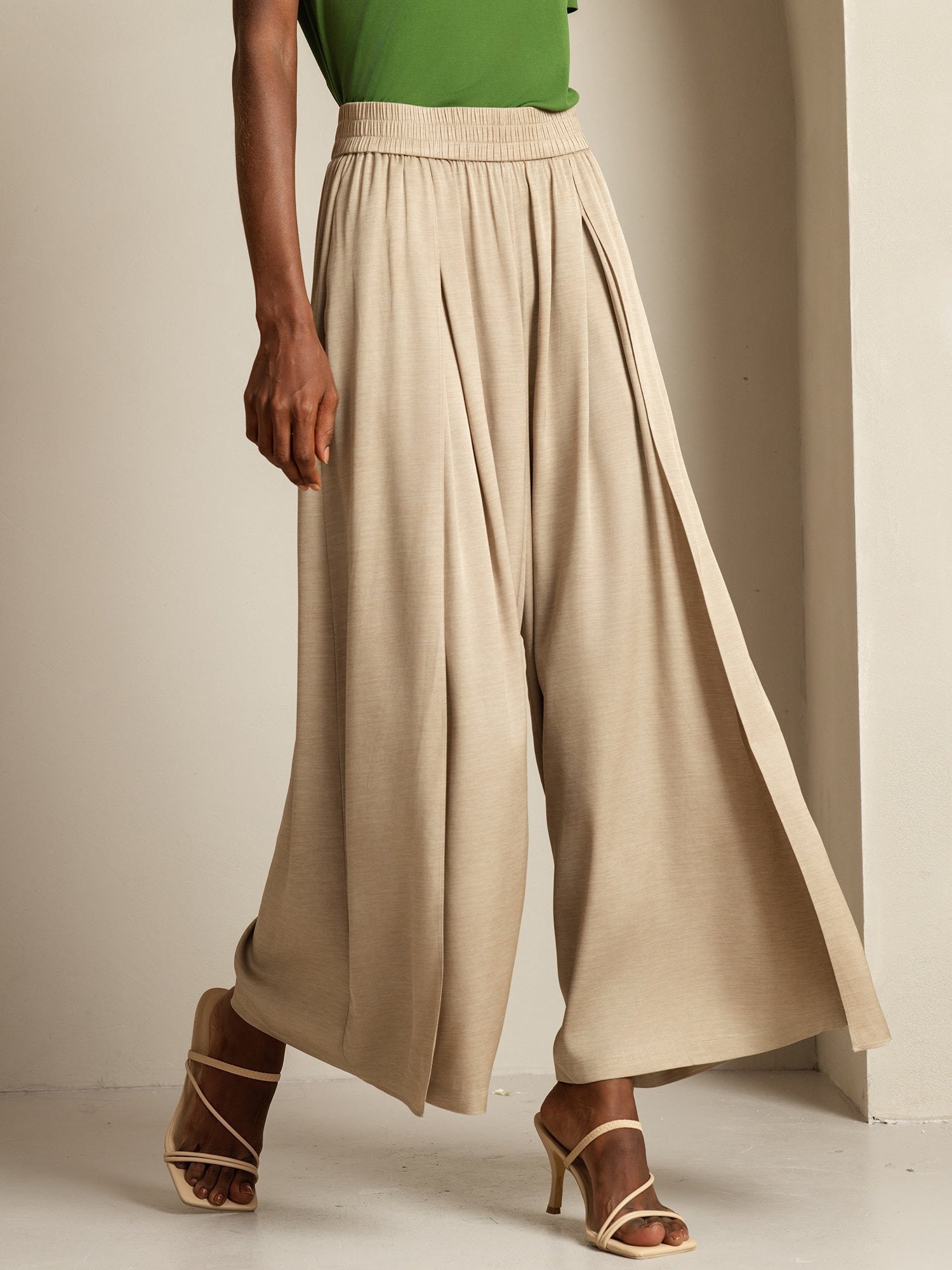 [Tan] SilkSilky-NO 19Momme Silke Womens Pants 006