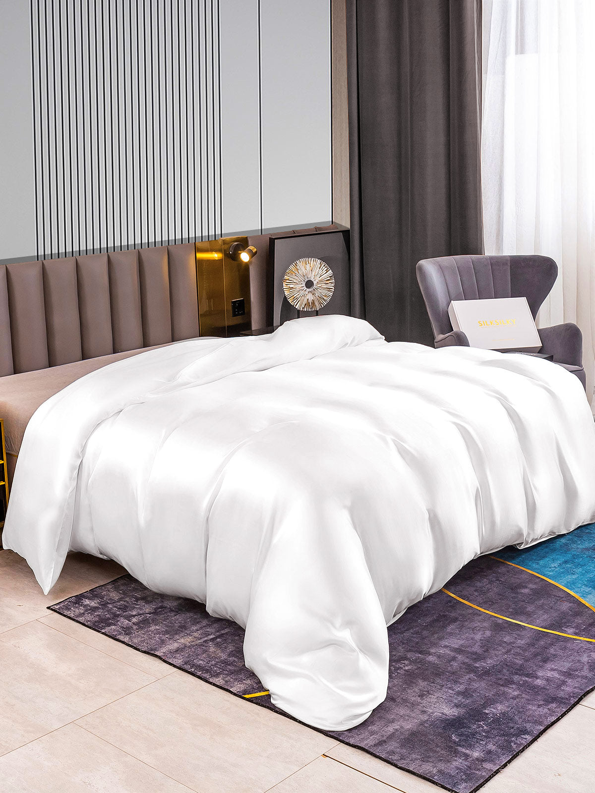 [Hvit] SilkSilky-NO 22Momme Duvet Cover 002