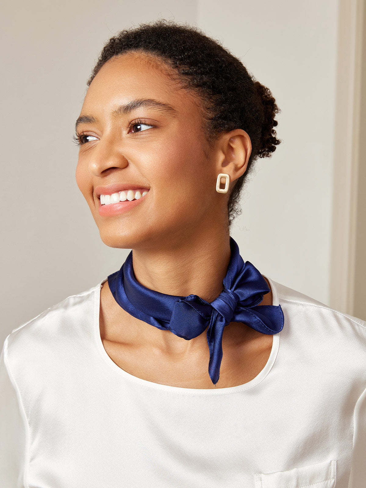 [Mørke blå] SilkSilky-NO Scarf 001