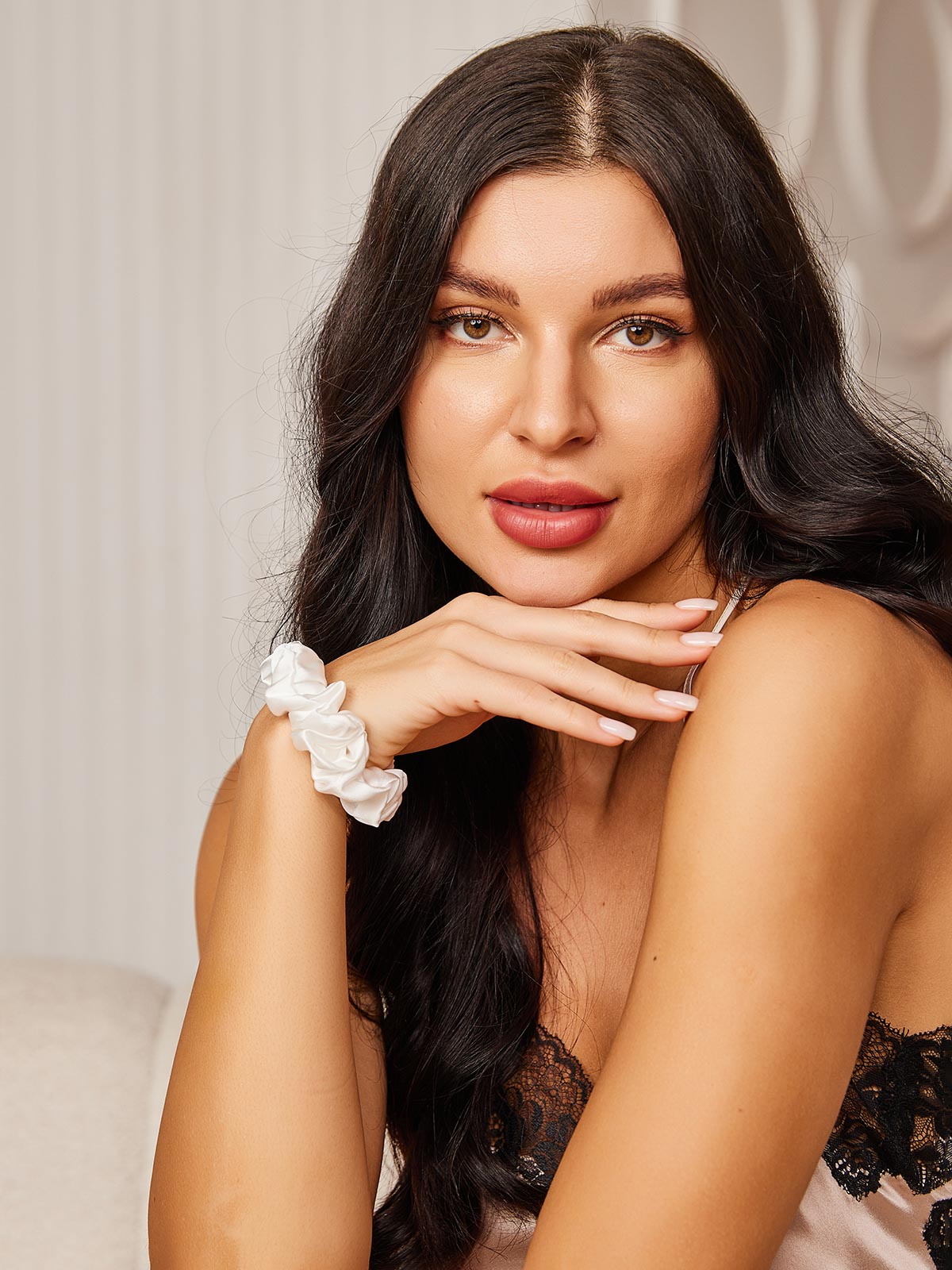 [Hvit] SilkSilky-NO 19Momme Scrunchie 002