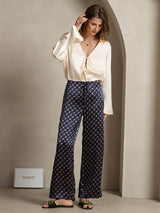 [Marine Kjede] SilkSilky-NO 19Momme Silke Womens Pants 003