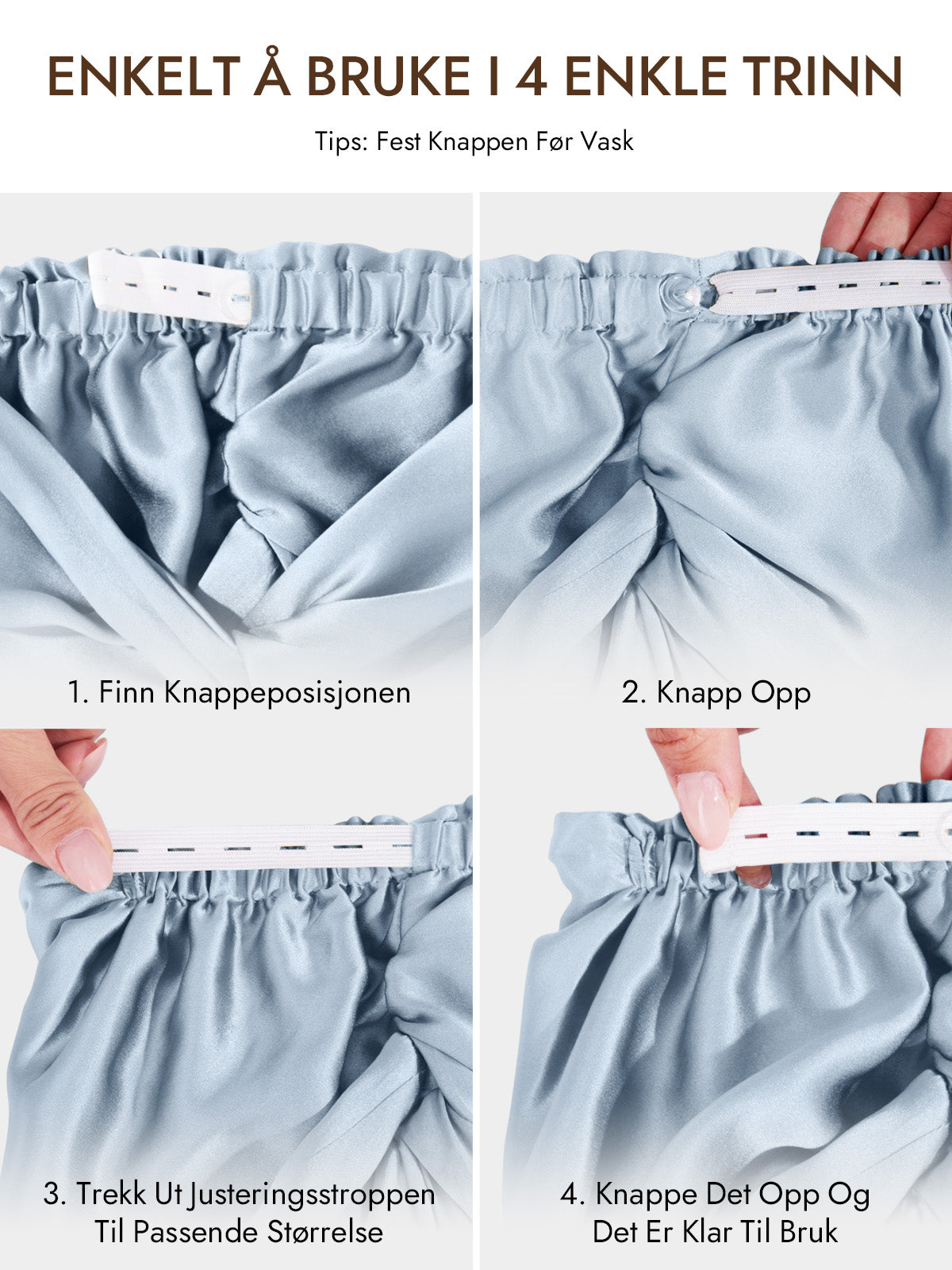 [Stål Blå] SilkSilky-NO 22Momme Sleep Cap 006