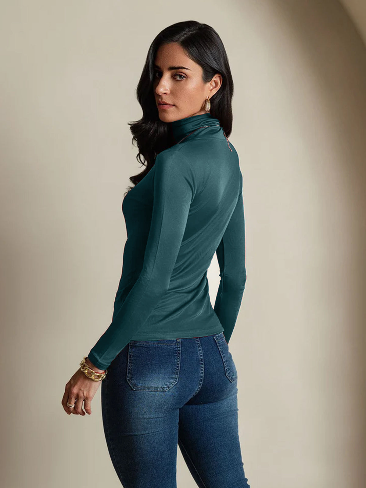 [Mørk Grønn] SilkSilky-NO Silke Womens T-Shirt 002,