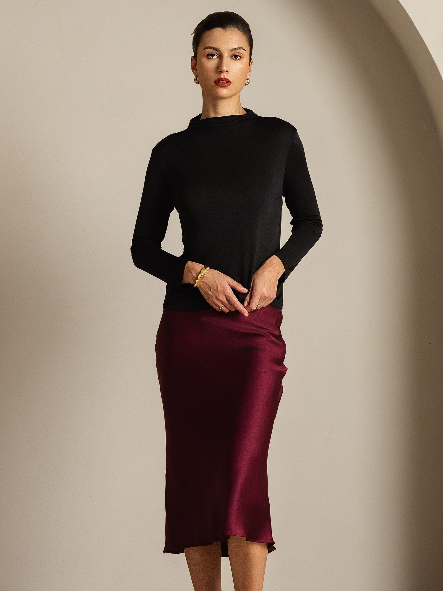 [Svart] SilkSilky-NO Silke Womens T-Shirt 007