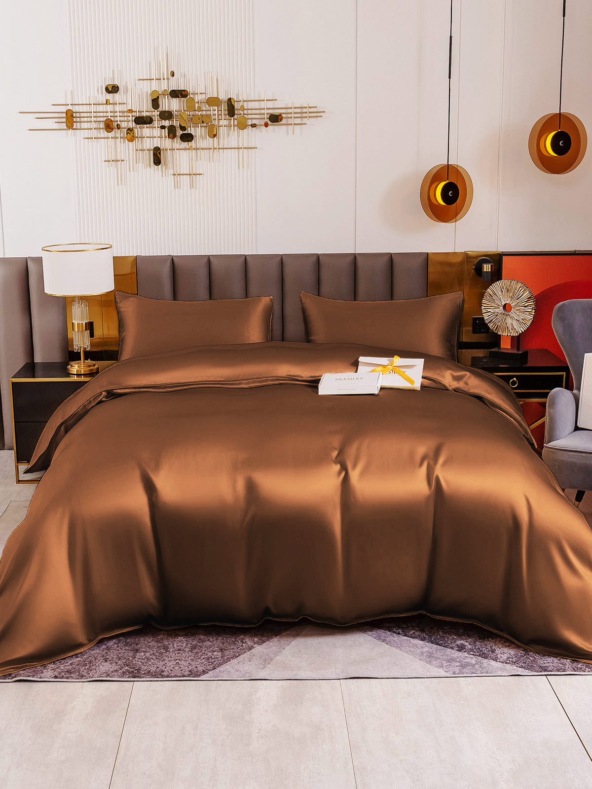 [Kaffe] SilkSilky-NO 19Momme Bedding Set 002