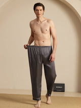 [Svart Ginkgo] SilkSilky-NO Men's Sleep Shorts 006