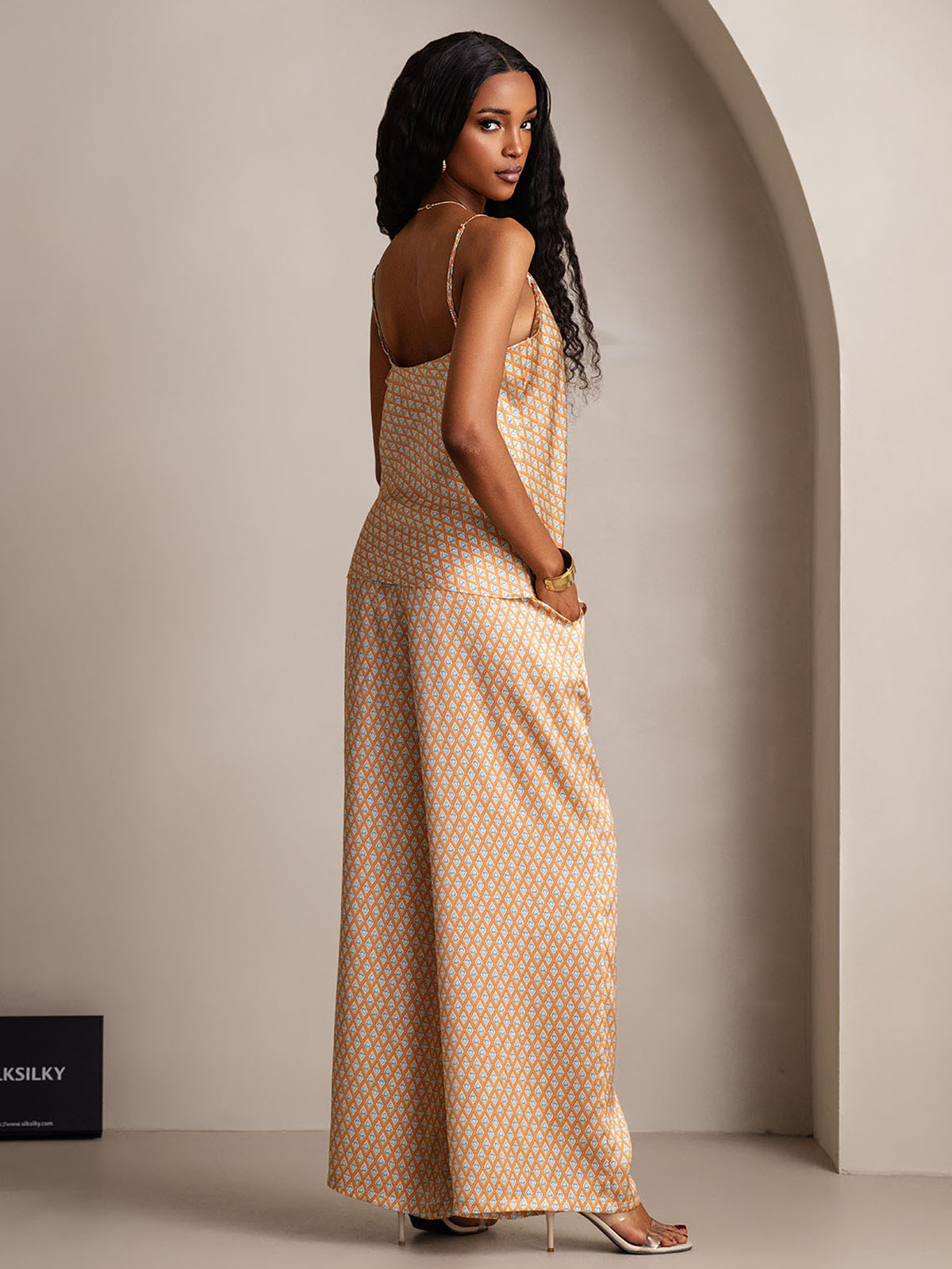 [Floral] SilkSilky-NO Camisole Set 002