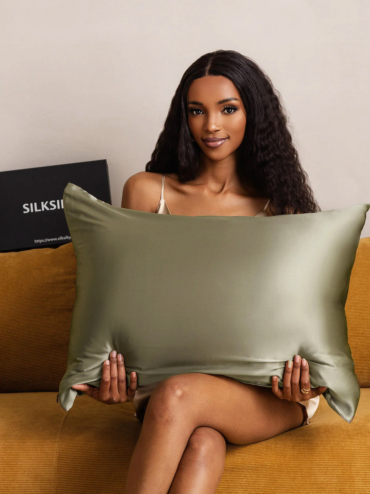 [Olivengrønn] SilkSilky-NO 22Momme Pillowcase 001